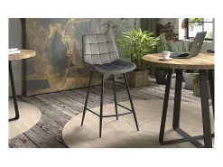 Banco*Meublorama Cadeira de balcão 'Jute' em Veludo , dimensões: A95 x L46 x P36 cm Taupe