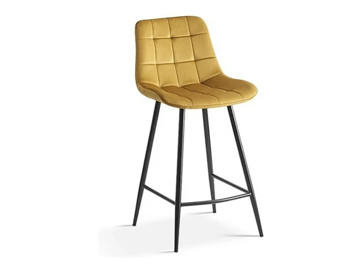 Clearance Meublorama Cadeira de balcão 'Jute' Veludo Dourado, dimensões: A95 x L46 x P36 cm Amarelo
