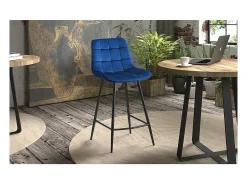 Banco|Meublorama Cadeira de balcão 'Jute' Veludo , dimensões: A95 x L46 x P36 cm Azul