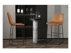 Banco*Meublorama Cadeira de balcão MANCO PU Cognac, dimensões: A93 x L48 x P56 cm, ideal para a sua cozinha/balcão. Castanho