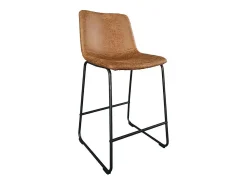Banco*Meublorama Cadeira de balcão MANCO PU Cognac, dimensões: A93 x L48 x P56 cm, ideal para a sua cozinha/balcão. Castanho