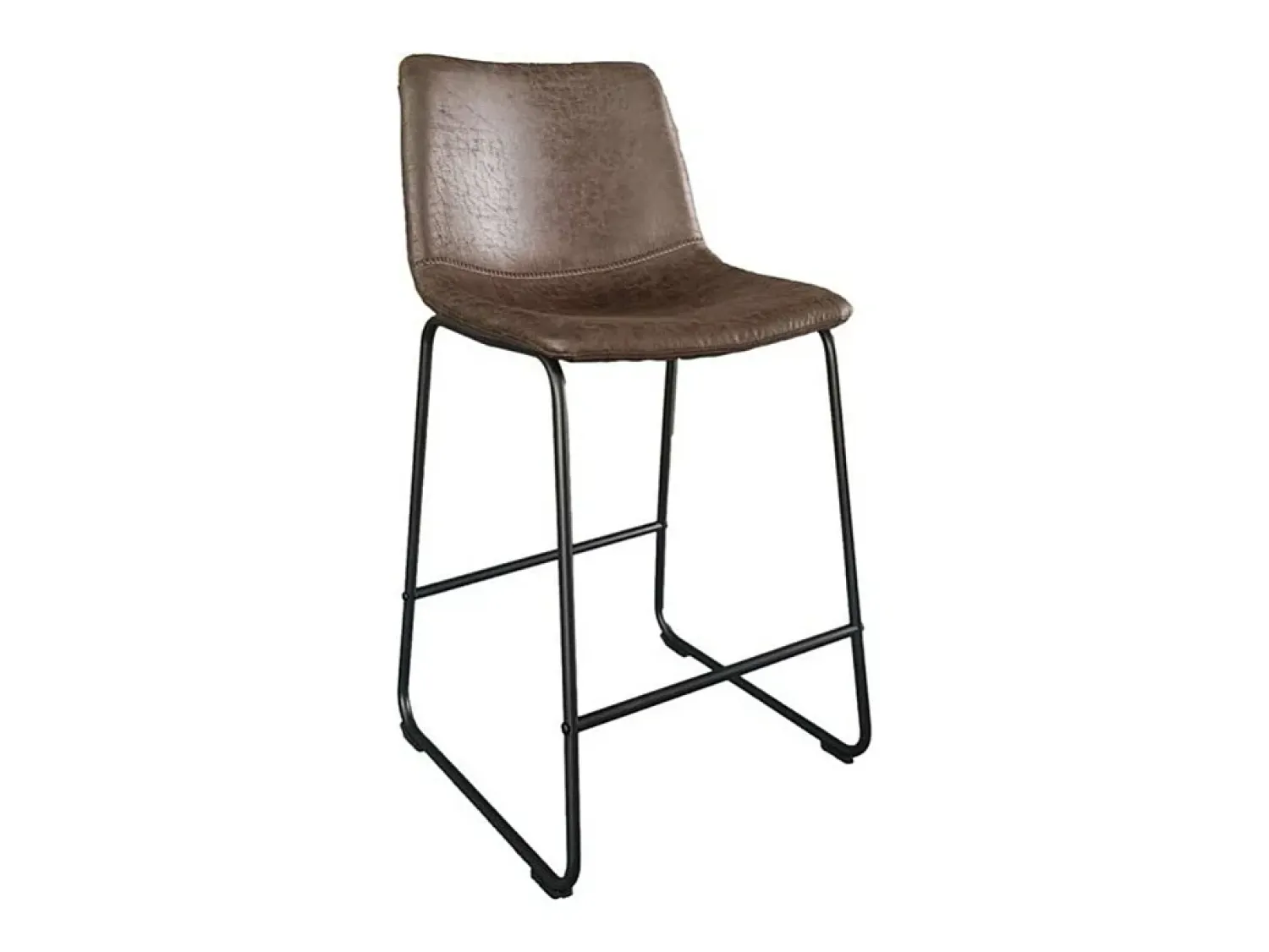 Meublorama Cadeira de balcão MANCO PU Marrom Escuro, dimensões: H93 x L48 x P56 cm, ideal para sua cozinha/balcão.^ Banco