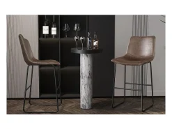 Meublorama Cadeira de balcão MANCO PU Marrom Escuro, dimensões: H93 x L48 x P56 cm, ideal para sua cozinha/balcão.^ Banco