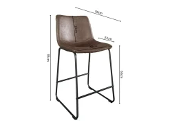 Meublorama Cadeira de balcão MANCO PU Marrom Escuro, dimensões: H93 x L48 x P56 cm, ideal para sua cozinha/balcão.^ Banco