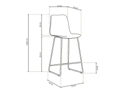 Best Meublorama Cadeira de balcão 'Mario' PP Branca, dimensões: A100,5 x L51 x P44cm Branco