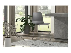 Meublorama Cadeira de balcão 'Mario' PP Cinza, dimensões: A100,5 x L51 x P44cm^ Banco