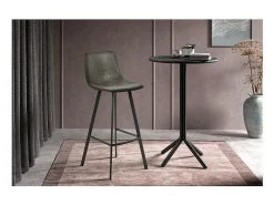 Banco|Meublorama Cadeira de balcão 'Ozan' PU Cinza, dimensões: A108 x L49 x P47 cm Cinzento
