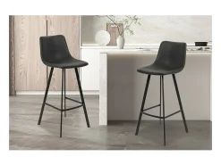 Banco*Meublorama Cadeira de balcão 'Ozon' PU Preta, dimensões: A108 x L45 x P49 cm Preto