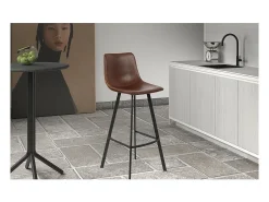 Meublorama Cadeira de balcão 'Ozon' PU Marrom, dimensões: A98 x L45 x P49 cm^ Banco