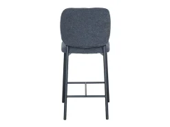 Banco|Meublorama Cadeira de balcão RITA – Tecido cinza escuro – Pés em metal preto – Altura 99 cm – Estilo design/industrial Cinza antracite