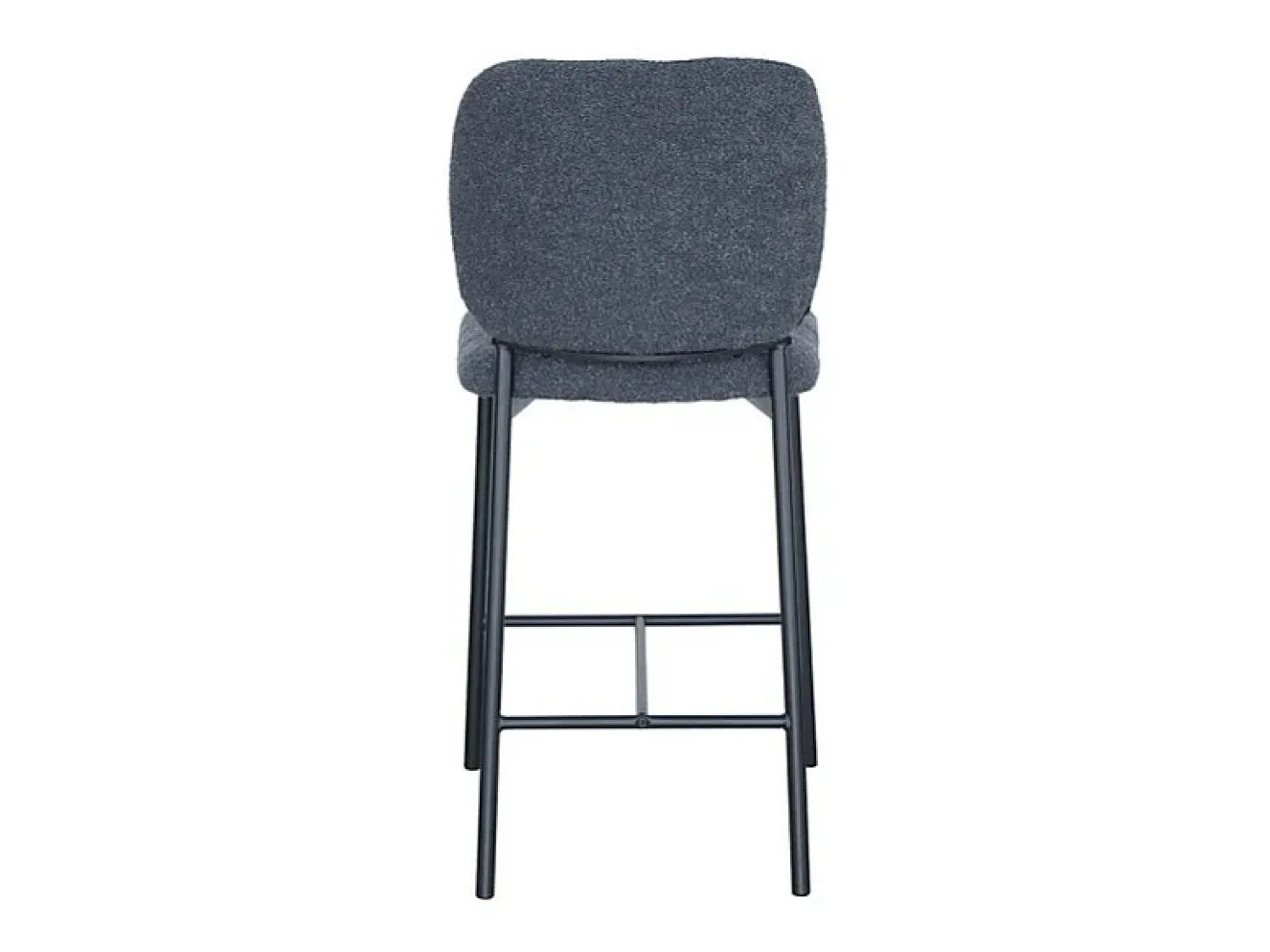 Banco|Meublorama Cadeira de balcão RITA – Tecido cinza escuro – Pés em metal preto – Altura 99 cm – Estilo design/industrial Cinza antracite