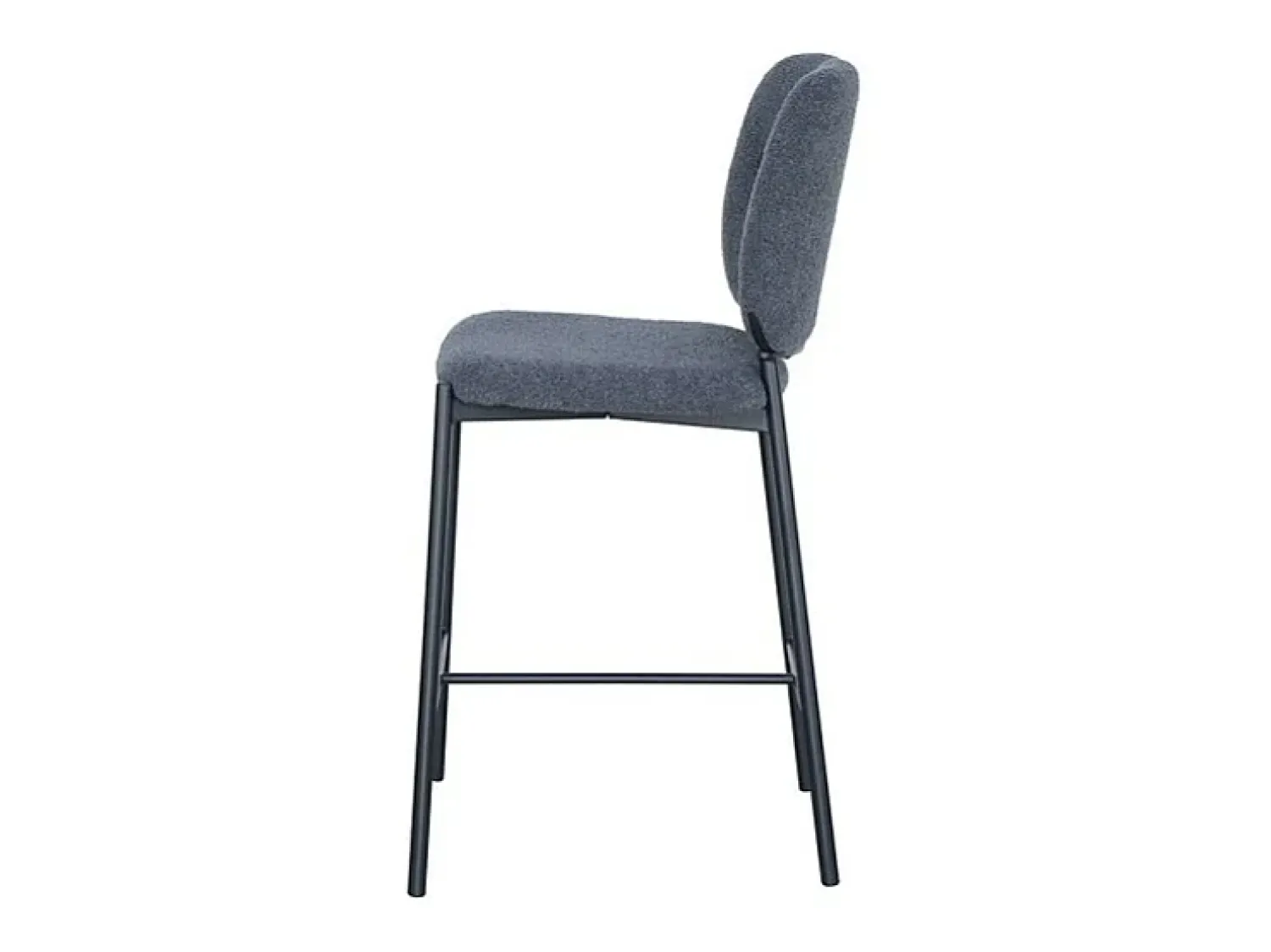Banco|Meublorama Cadeira de balcão RITA – Tecido cinza escuro – Pés em metal preto – Altura 99 cm – Estilo design/industrial Cinza antracite