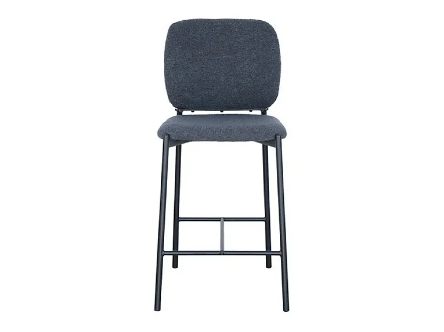 Banco|Meublorama Cadeira de balcão RITA – Tecido cinza escuro – Pés em metal preto – Altura 99 cm – Estilo design/industrial Cinza antracite