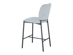 Banco*Meublorama Cadeira de balcão RITA – Tecido cinza claro – Pés de metal preto – Altura 99 cm – Estilo design/industrial Cinzento claro