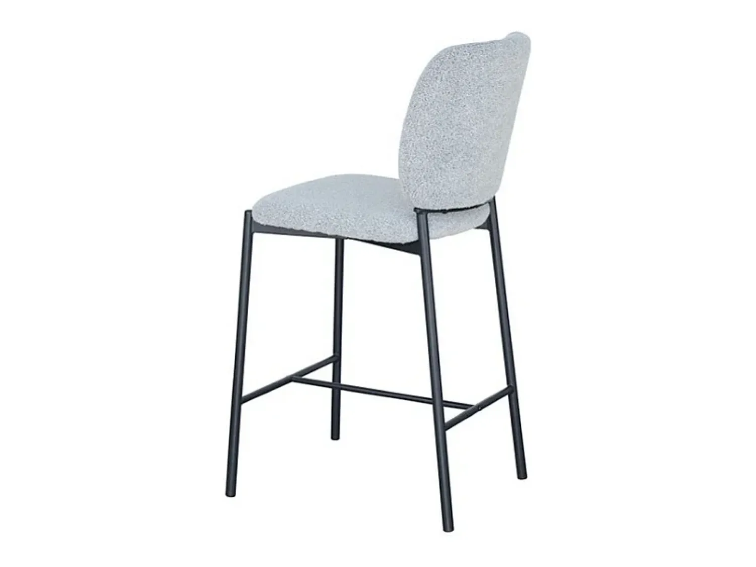 Banco*Meublorama Cadeira de balcão RITA – Tecido cinza claro – Pés de metal preto – Altura 99 cm – Estilo design/industrial Cinzento claro