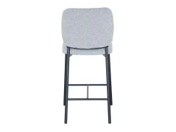 Banco*Meublorama Cadeira de balcão RITA – Tecido cinza claro – Pés de metal preto – Altura 99 cm – Estilo design/industrial Cinzento claro
