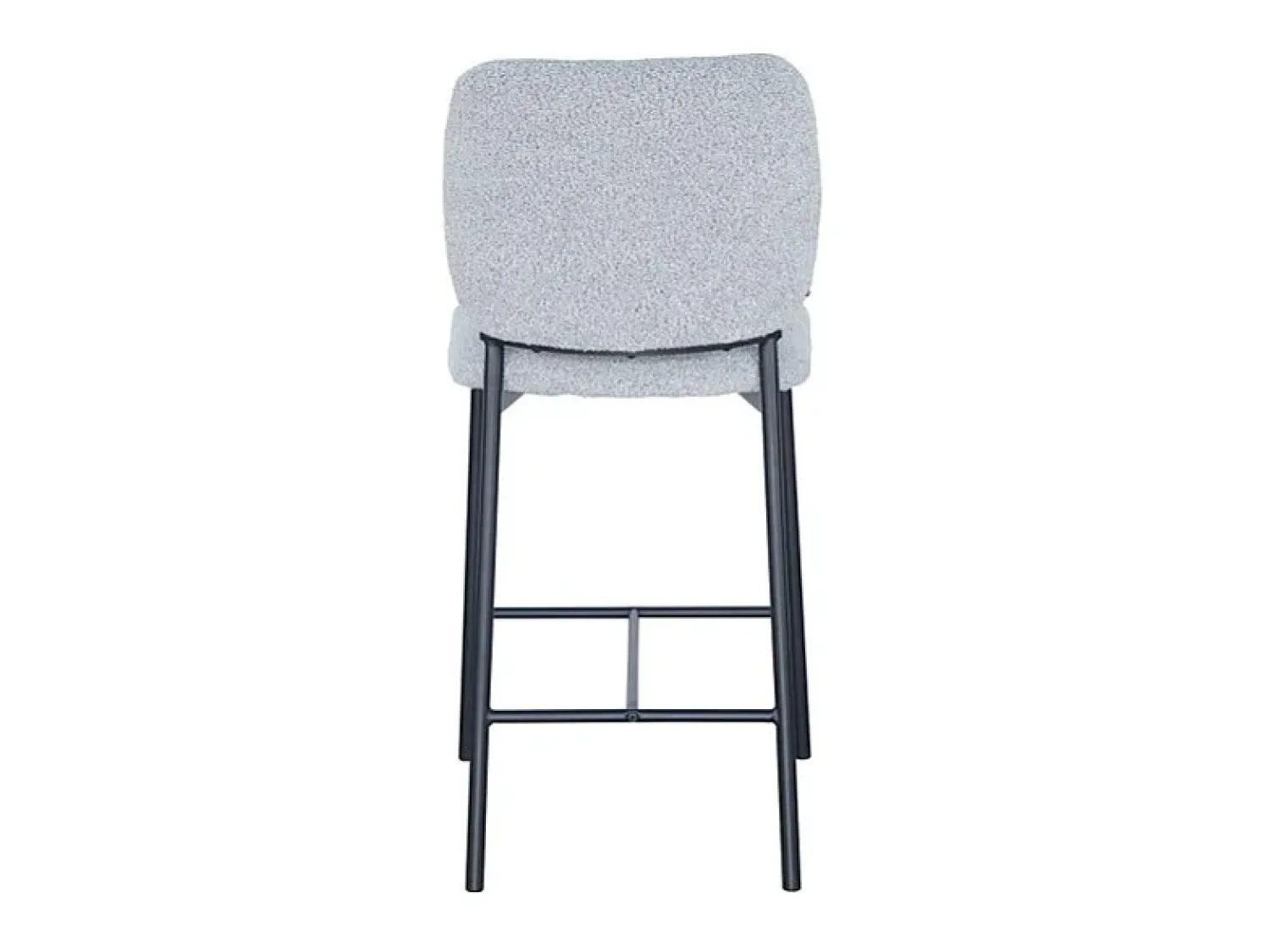 Banco*Meublorama Cadeira de balcão RITA – Tecido cinza claro – Pés de metal preto – Altura 99 cm – Estilo design/industrial Cinzento claro
