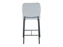 Banco*Meublorama Cadeira de balcão RITA – Tecido cinza claro – Pés de metal preto – Altura 99 cm – Estilo design/industrial Cinzento claro