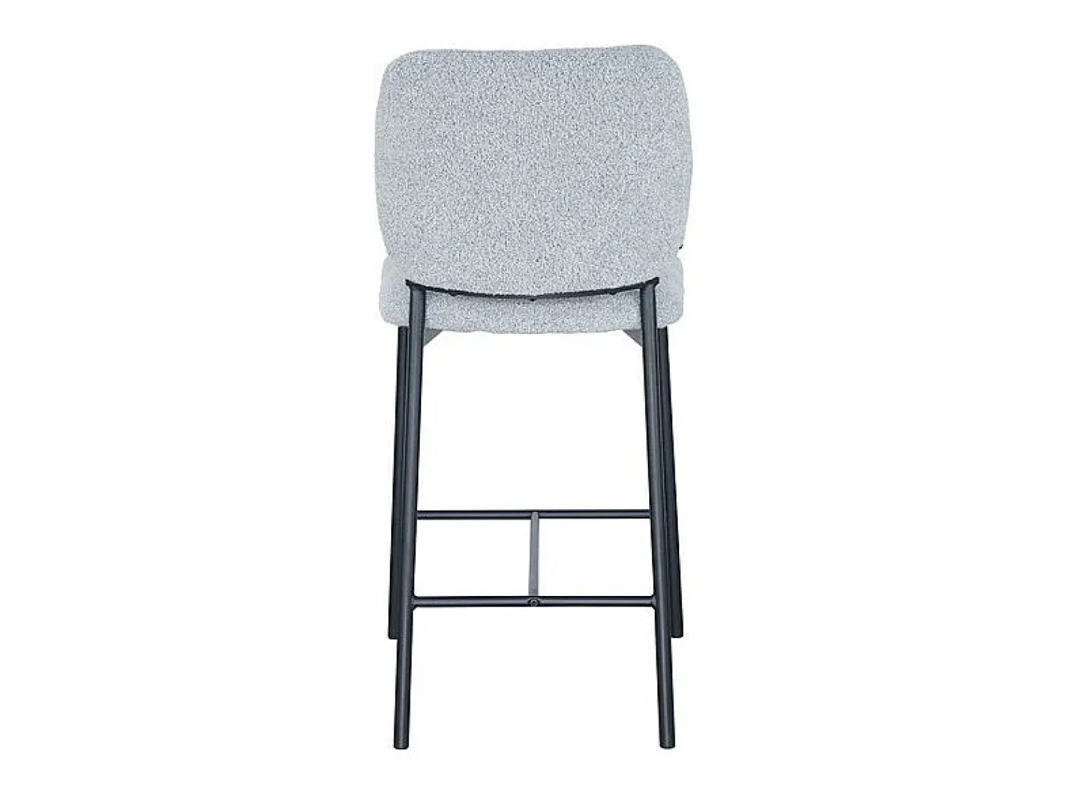 Banco*Meublorama Cadeira de balcão RITA – Tecido cinza claro – Pés de metal preto – Altura 99 cm – Estilo design/industrial Cinzento claro