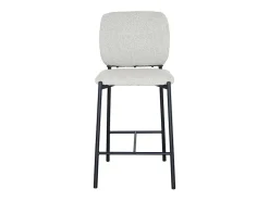 Banco|Meublorama Cadeira de balcão RITA – Tecido – Pés de metal preto – Altura 99 cm – Estilo design/industrial Bege