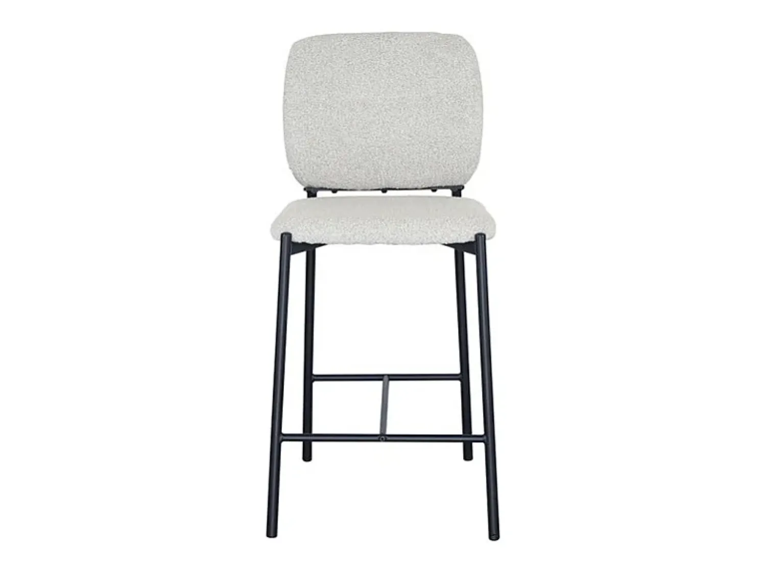 Banco|Meublorama Cadeira de balcão RITA – Tecido – Pés de metal preto – Altura 99 cm – Estilo design/industrial Bege
