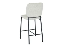 Banco|Meublorama Cadeira de balcão RITA – Tecido – Pés de metal preto – Altura 99 cm – Estilo design/industrial Bege