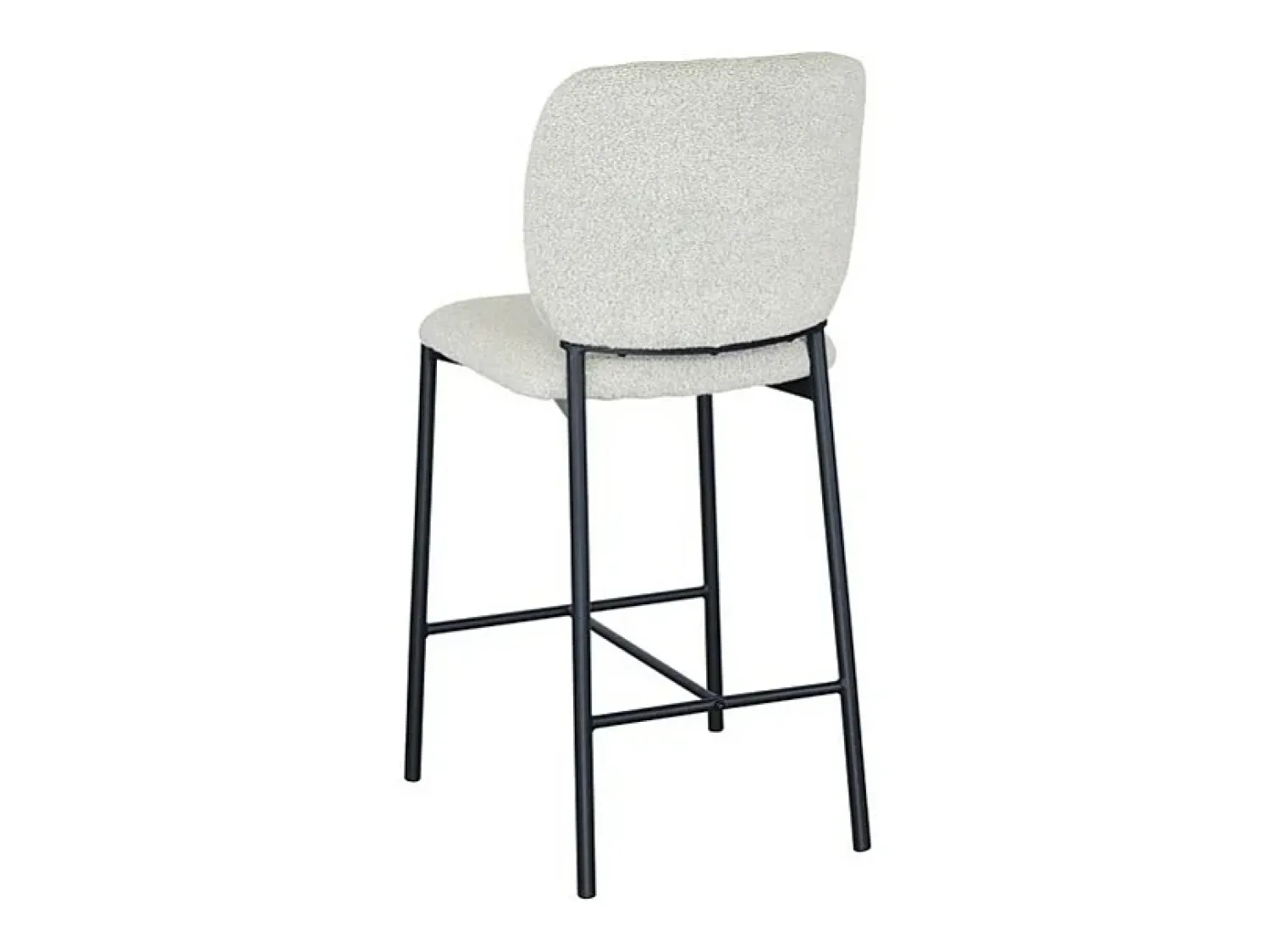Banco|Meublorama Cadeira de balcão RITA – Tecido – Pés de metal preto – Altura 99 cm – Estilo design/industrial Bege