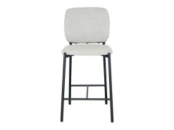 Banco|Meublorama Cadeira de balcão RITA – Tecido – Pés de metal preto – Altura 99 cm – Estilo design/industrial Bege
