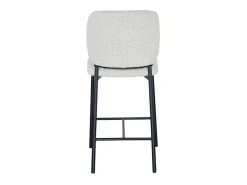Banco|Meublorama Cadeira de balcão RITA – Tecido – Pés de metal preto – Altura 99 cm – Estilo design/industrial Bege