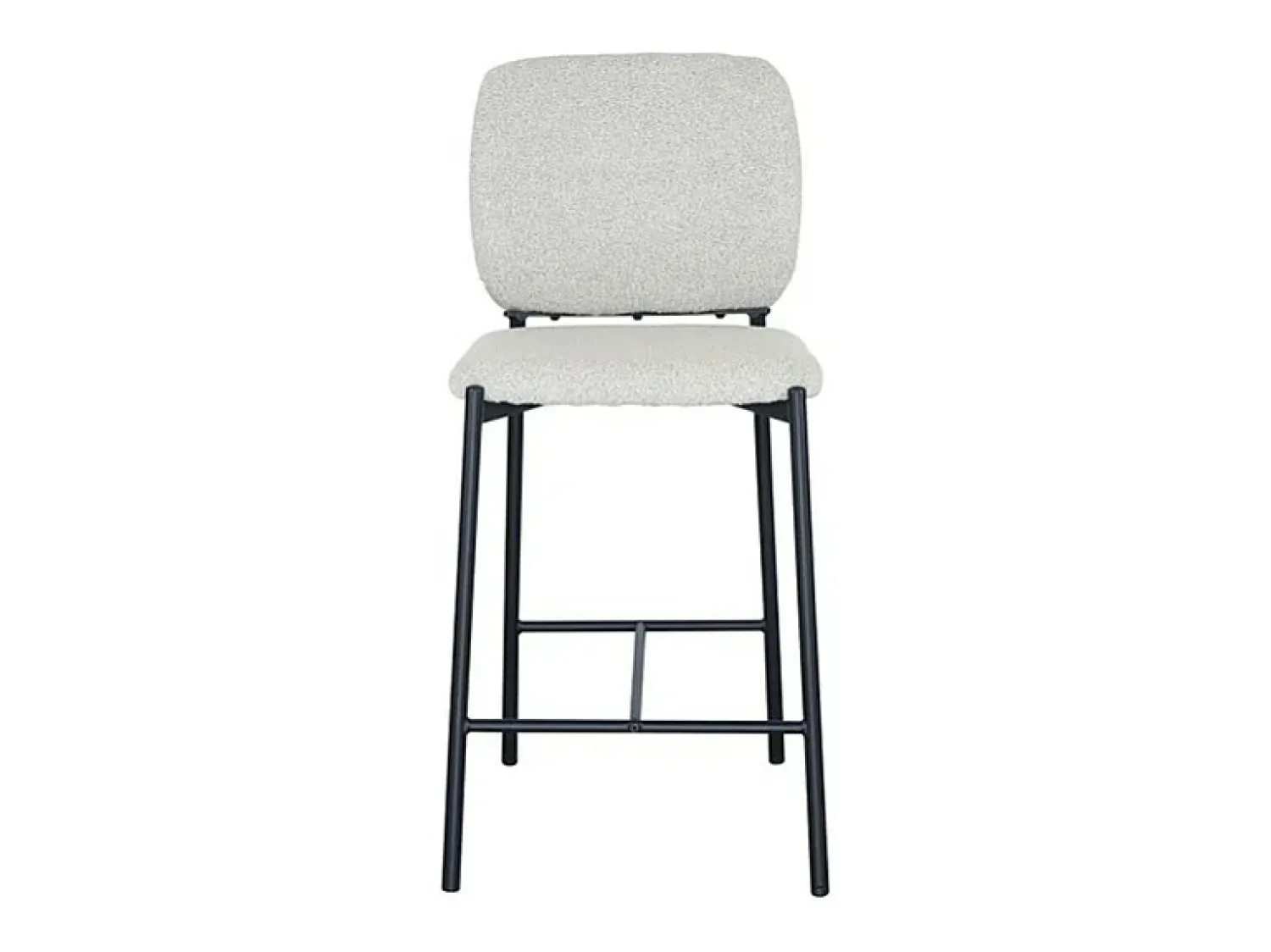 Banco|Meublorama Cadeira de balcão RITA – Tecido – Pés de metal preto – Altura 99 cm – Estilo design/industrial Bege
