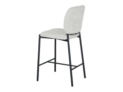 Banco|Meublorama Cadeira de balcão RITA – Tecido – Pés de metal preto – Altura 99 cm – Estilo design/industrial Bege