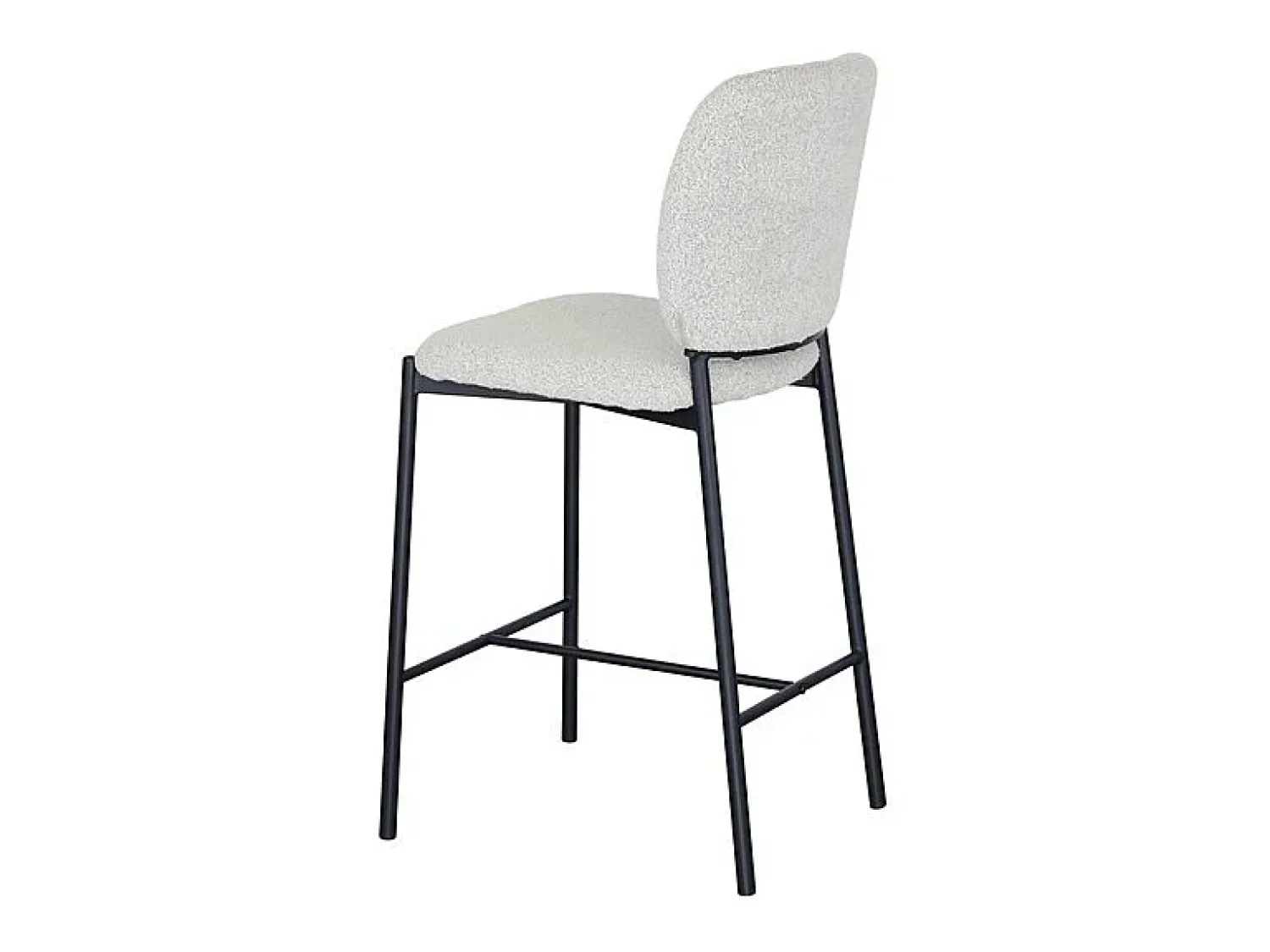 Banco|Meublorama Cadeira de balcão RITA – Tecido – Pés de metal preto – Altura 99 cm – Estilo design/industrial Bege
