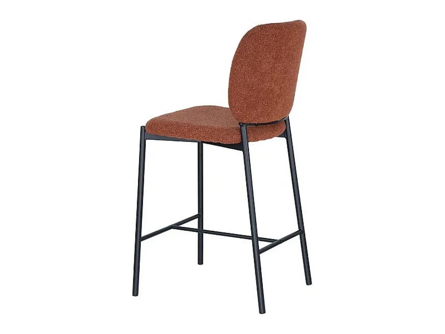 Meublorama Cadeira de balcão RITA – Tecido marrom ferrugem – Pés de metal preto – Altura 99 cm – Estilo design/industrial^ Banco