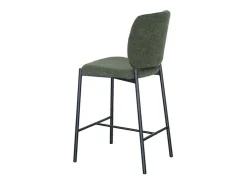 Banco*Meublorama Cadeira de balcão RITA – Tecido – Pés de metal preto – Altura 99 cm – Estilo design/industrial Verde