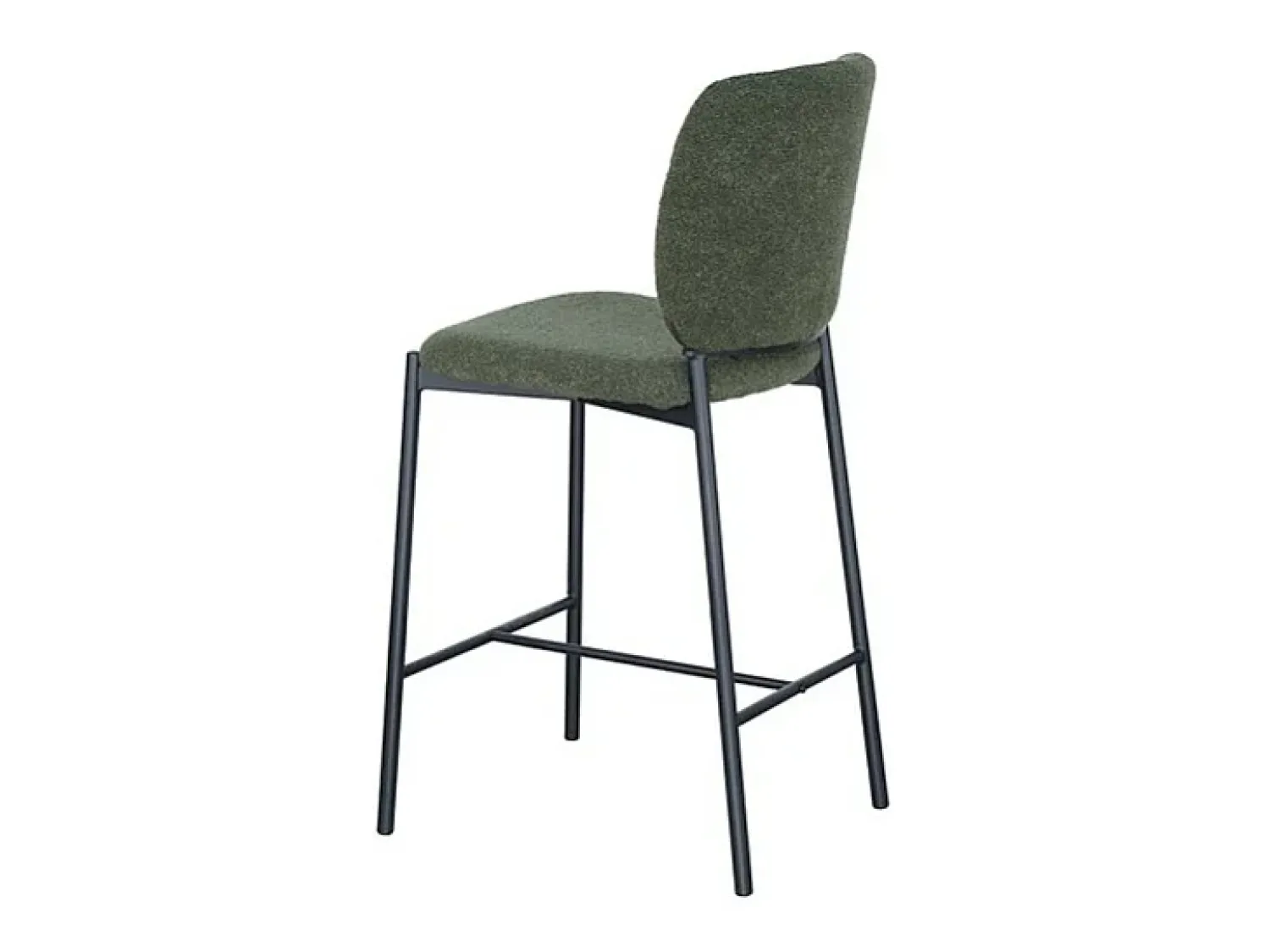 Banco*Meublorama Cadeira de balcão RITA – Tecido – Pés de metal preto – Altura 99 cm – Estilo design/industrial Verde
