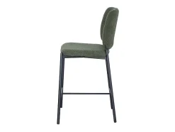 Banco*Meublorama Cadeira de balcão RITA – Tecido – Pés de metal preto – Altura 99 cm – Estilo design/industrial Verde