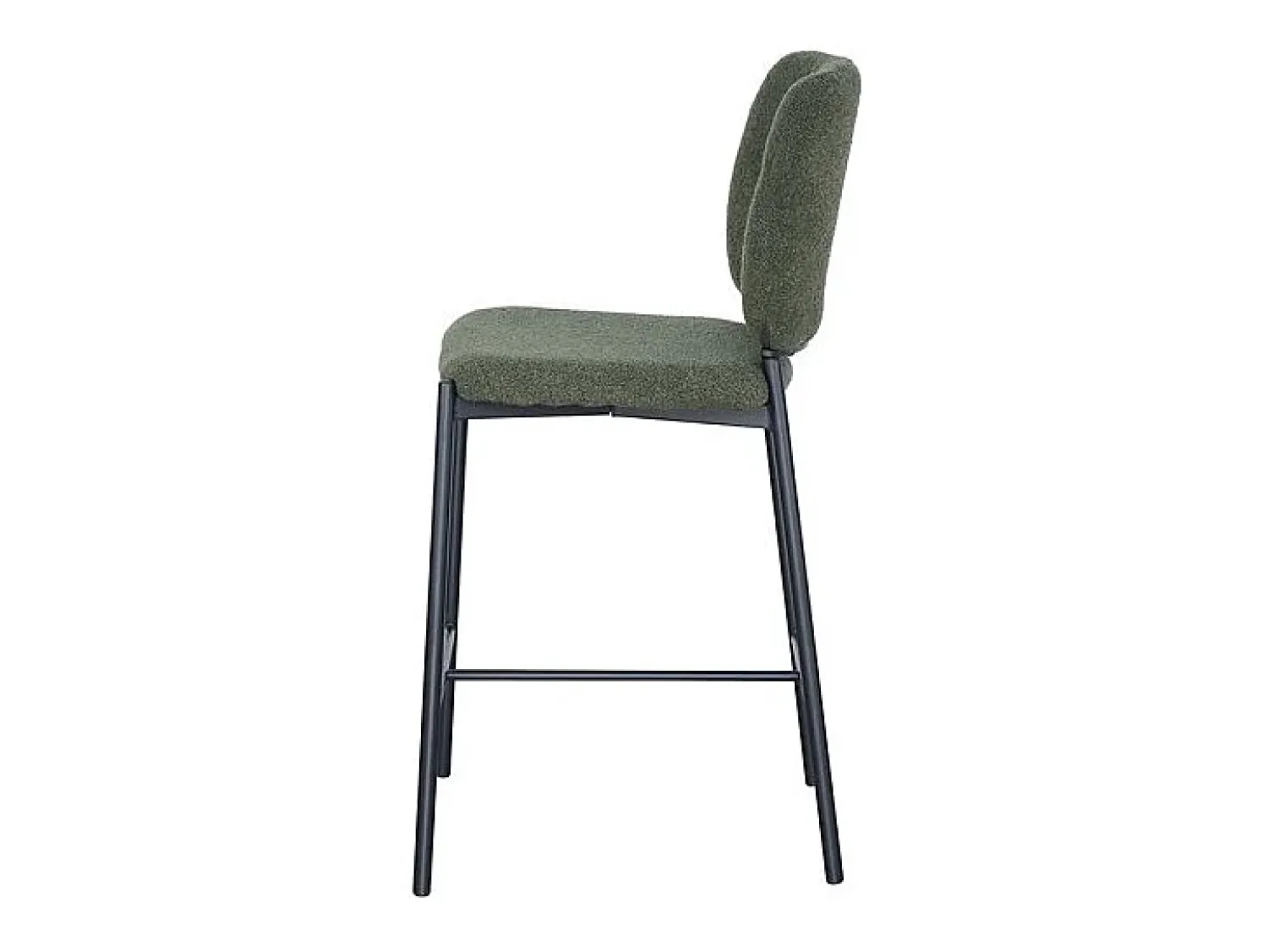 Banco*Meublorama Cadeira de balcão RITA – Tecido – Pés de metal preto – Altura 99 cm – Estilo design/industrial Verde