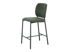 Banco*Meublorama Cadeira de balcão RITA – Tecido – Pés de metal preto – Altura 99 cm – Estilo design/industrial Verde