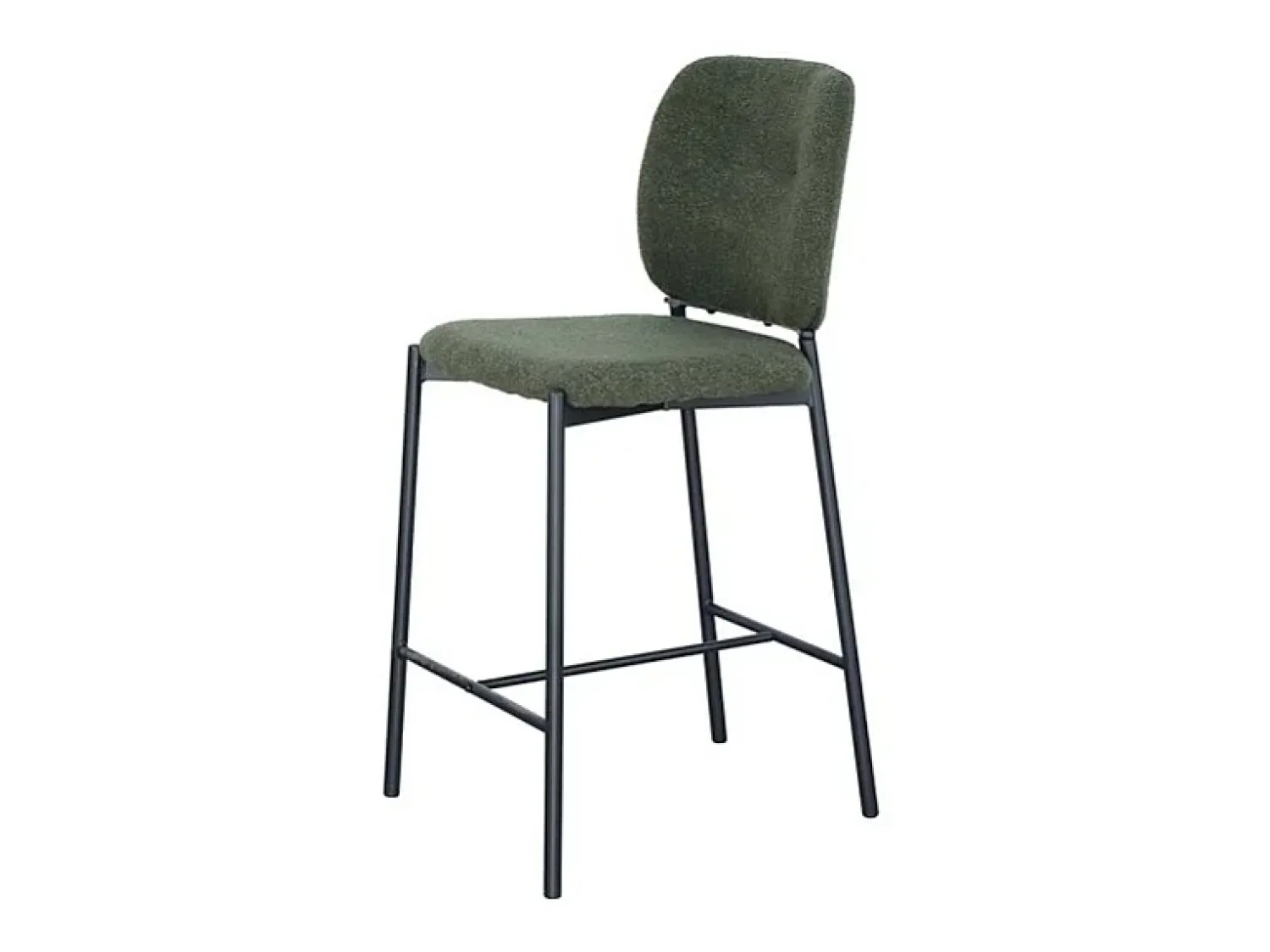 Banco*Meublorama Cadeira de balcão RITA – Tecido – Pés de metal preto – Altura 99 cm – Estilo design/industrial Verde