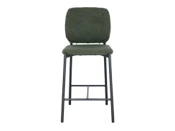 Banco*Meublorama Cadeira de balcão RITA – Tecido – Pés de metal preto – Altura 99 cm – Estilo design/industrial Verde