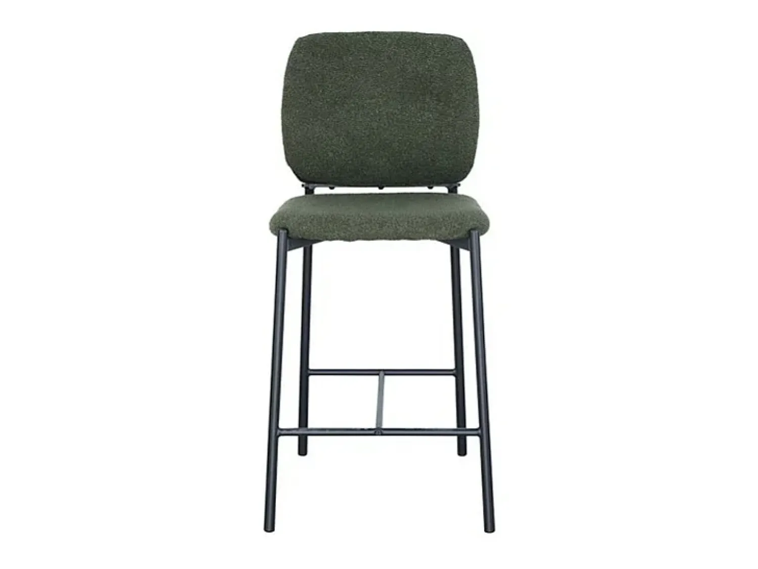 Banco*Meublorama Cadeira de balcão RITA – Tecido – Pés de metal preto – Altura 99 cm – Estilo design/industrial Verde