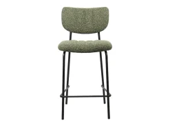 Meublorama Cadeira de balcão VENTURA – Tecido sálvia – Pés em metal preto – Altura 97 cm – Estilo design/industrial^ Banco