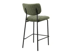 Meublorama Cadeira de balcão VENTURA – Tecido sálvia – Pés em metal preto – Altura 97 cm – Estilo design/industrial^ Banco