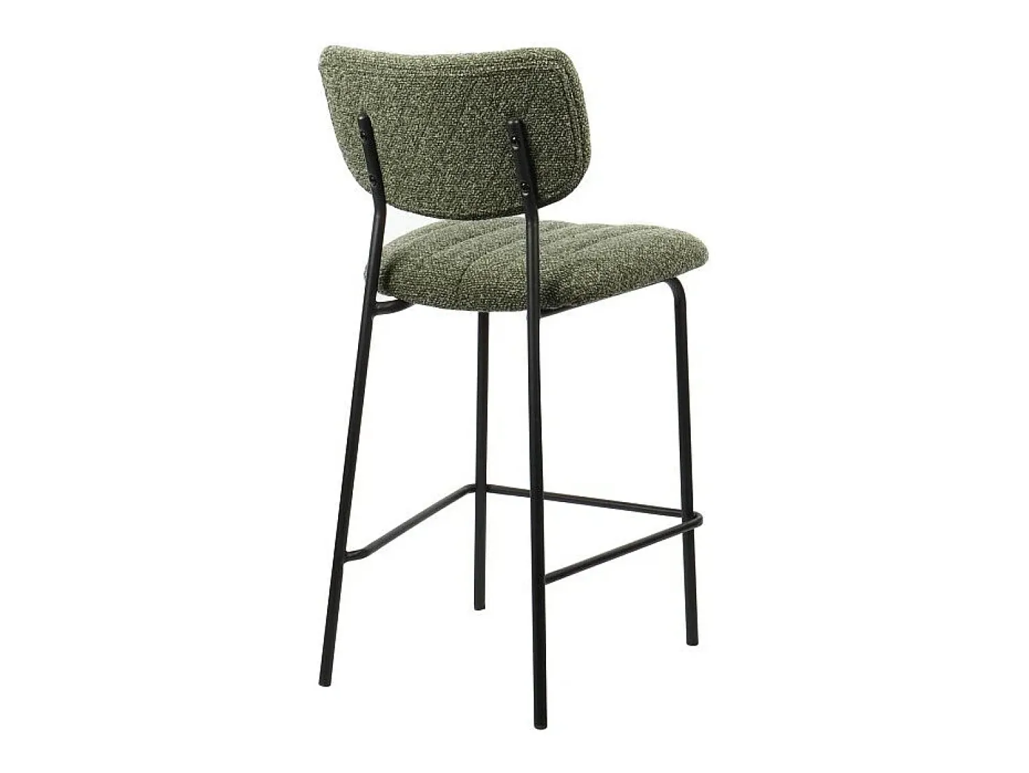 Meublorama Cadeira de balcão VENTURA – Tecido sálvia – Pés em metal preto – Altura 97 cm – Estilo design/industrial^ Banco