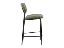 Meublorama Cadeira de balcão VENTURA – Tecido sálvia – Pés em metal preto – Altura 97 cm – Estilo design/industrial^ Banco