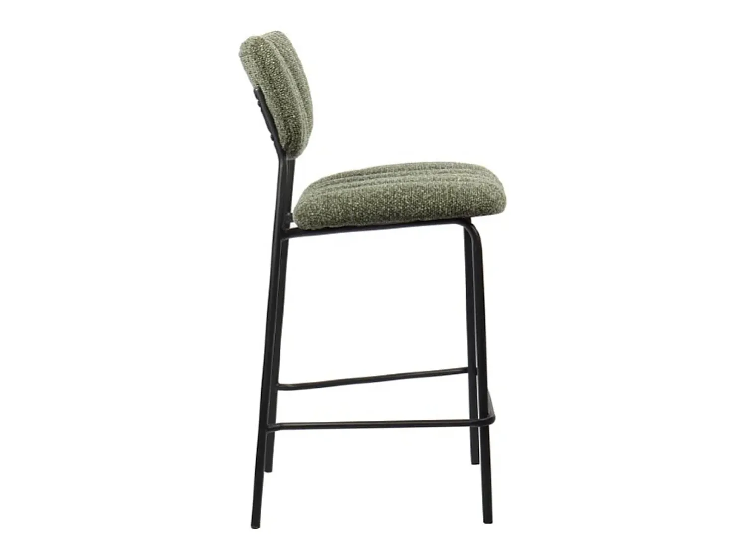 Meublorama Cadeira de balcão VENTURA – Tecido sálvia – Pés em metal preto – Altura 97 cm – Estilo design/industrial^ Banco