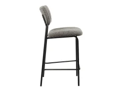 Banco*Meublorama Cadeira de balcão VENTURA – Tecido cinza escuro – Pés de metal preto – Altura 97 cm – Estilo design/industrial Cinza antracite