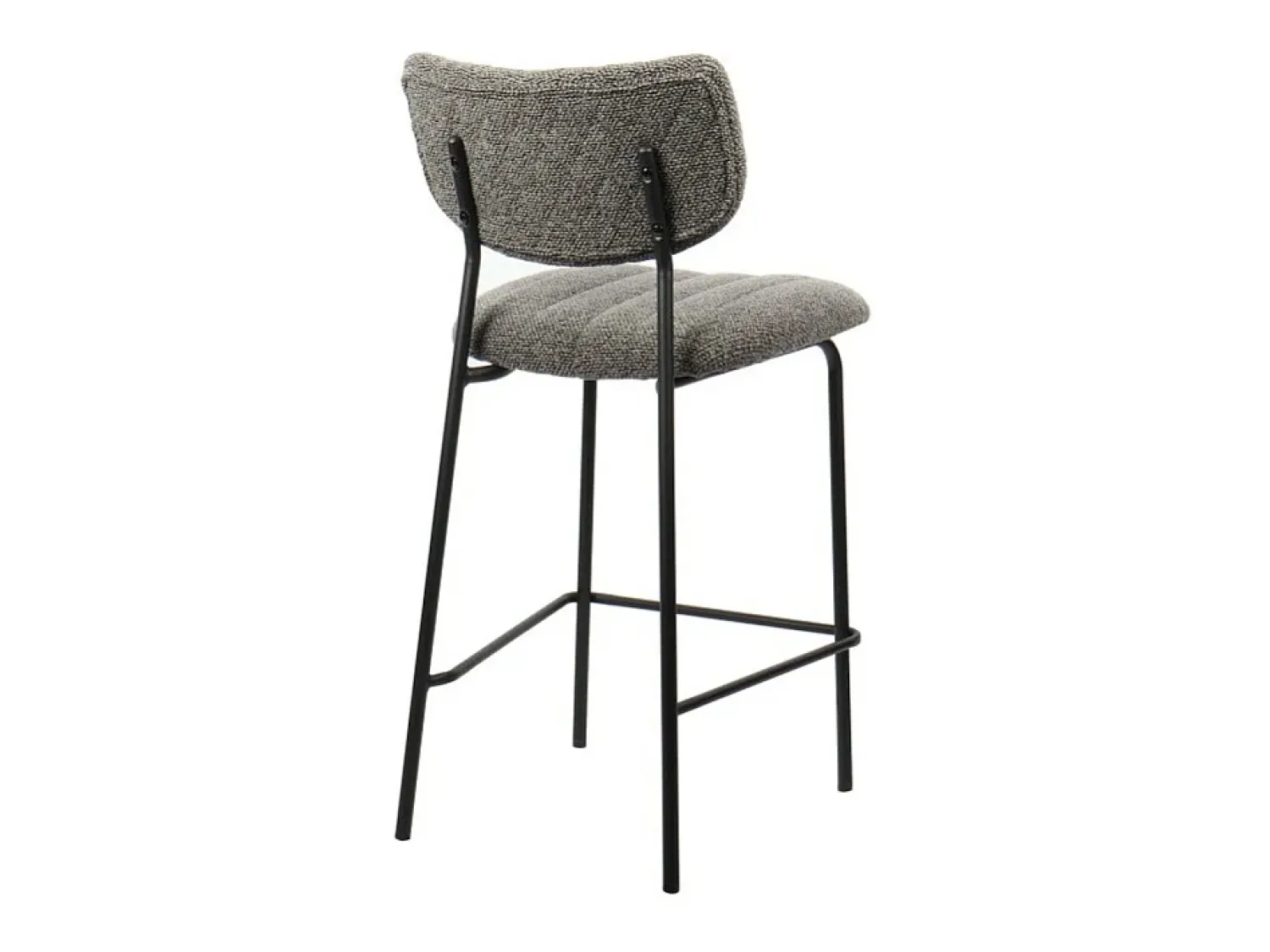 Banco*Meublorama Cadeira de balcão VENTURA – Tecido cinza escuro – Pés de metal preto – Altura 97 cm – Estilo design/industrial Cinza antracite