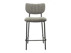 Banco*Meublorama Cadeira de balcão VENTURA – Tecido cinza escuro – Pés de metal preto – Altura 97 cm – Estilo design/industrial Cinza antracite