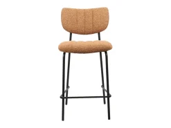 Meublorama Cadeira de balcão VENTURA – Tecido laranja – Pés de metal preto – Altura 97 cm – Estilo design/industrial^ Banco
